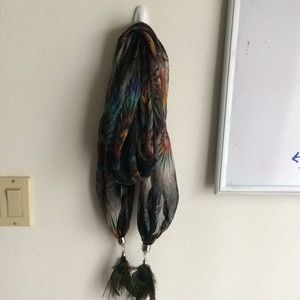 P ♻️♻️DONATED ♻️♻️ peacock scarf and earring set